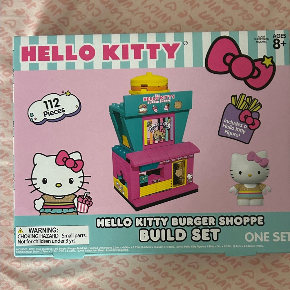 Hello Kitty Burger Shoppe Build Set - Pink and Yellow